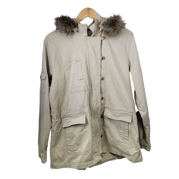 Cabi Khaki Lightweight Hooded Utility Jacket Style 110 Women's Size L - Picture 9 of 10